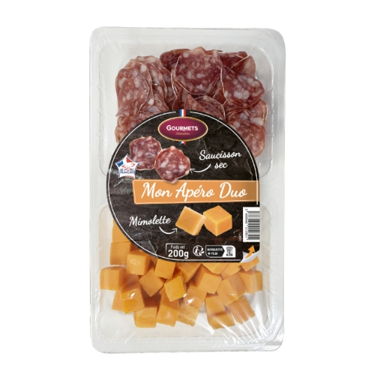 Duo Apéro Dés de Mimolette et Saucisson Sec GOURMETS CHARCUTIERS