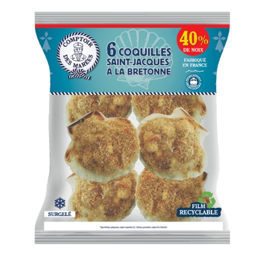 Coquilles Saint-Jacques à la Bretonne Surgelées 40% de Noix COMPTOIR DES MAREES