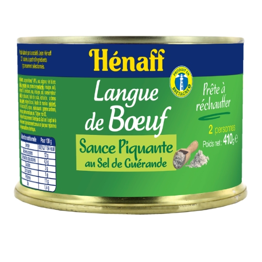 Plat cuisiné langue de bœuf sauce piquante HENAFF