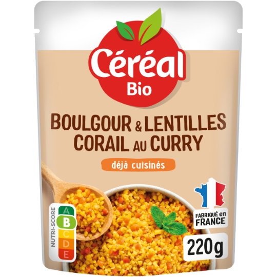 Boulgour & Lentilles Corail Au Curry CEREAL BIO
