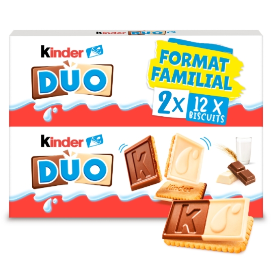Biscuits duo chocolat au lait et chocolat blanc KINDER