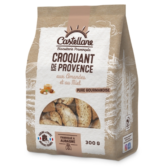 Biscuits craquant aux amandes & miel BISCUITERIE CASTELLANE
