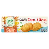 Biscuits sablés noix de coco citron Bio JARDIN BIO ETIC