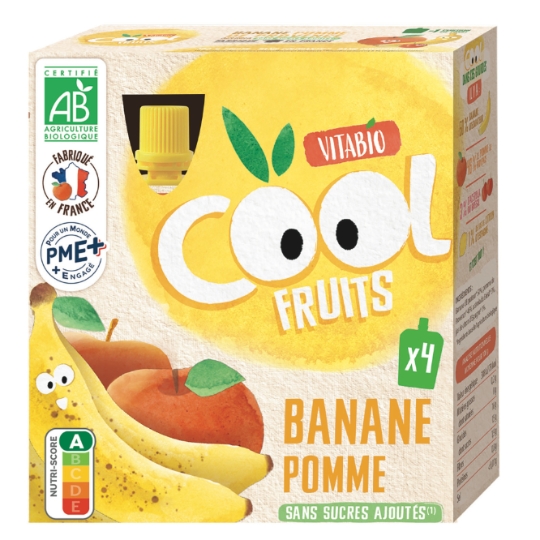 Compote à boire banane pomme de France sans sucres ajoutés Bio VITABIO