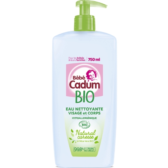 Eau nettoyante bébé Visage et Corps Hypoallergénique Bio CADUM