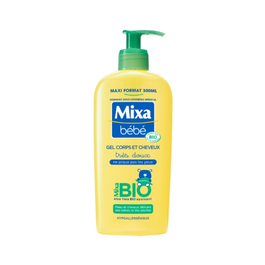 Gel douche bébé Corps et Cheveux Bébé Bio Hypoallergénique Très Doux MIXA