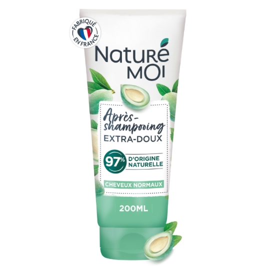 Après-Shampoing Démêlant Hydratant pour Cheveux normaux Extrait d'Amande Douce Bio de Provence NATURE MOI