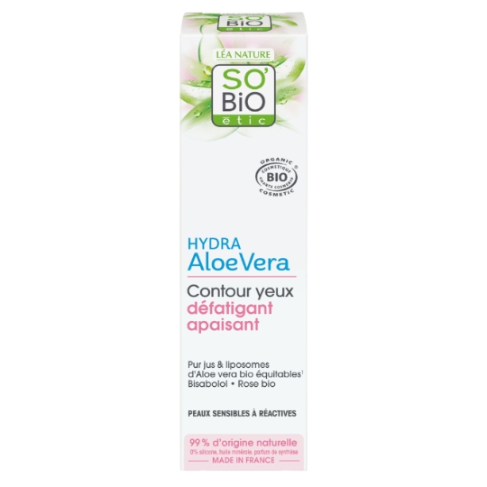 Crème Contour des Yeux Hydratant Apaisant Peau Sensible Aloe Vera Bio SO'BIO ETIC