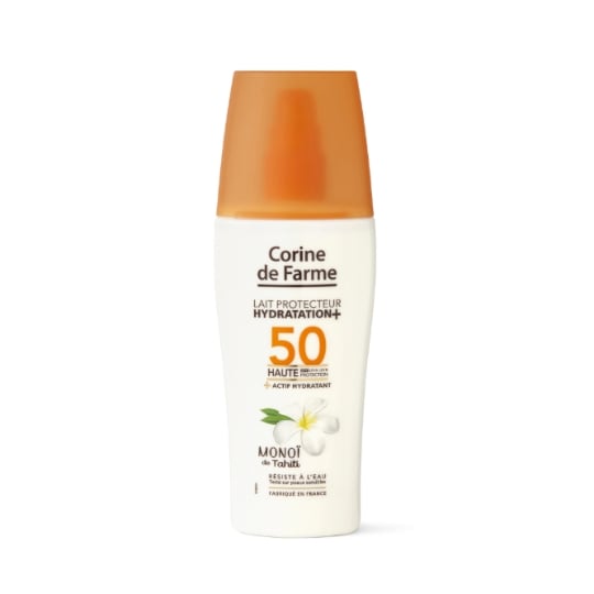 Crème solaire Lait Corps Spf 50+ Hydratant Aloe Vera Monoï de Tahiti CORINE DE FARME