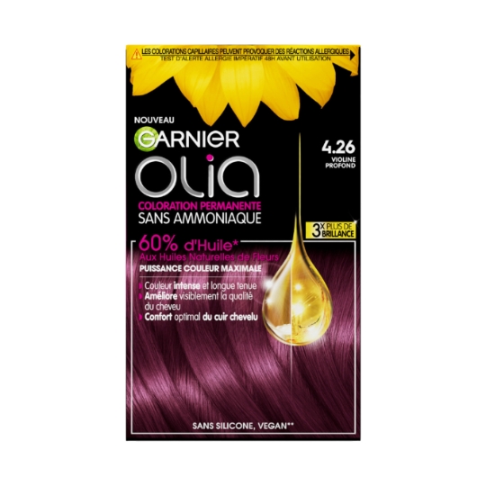 Coloration Permanente Sans Amoniaque 4.26 Violine Profond Olia GARNIER