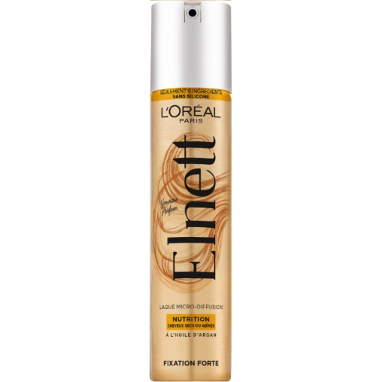 Laque Nutrition Huile d'Argan Fixation Forte Micro-Diffusion ELNETT