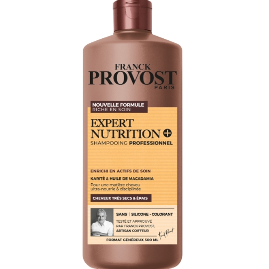 Shampoing Nourrissant pour Cheveux très secs et épais Karité et Huile De Macadamia FRANCK PROVOST