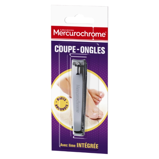 Coupe-ongles Acier Inoxydable Coupe Précise Lime Intégrée MERCUROCHROME