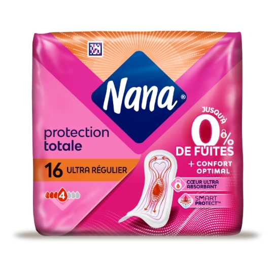Serviettes Hygiéniques sans Ailettes Ultra Régulier V-Protection NANA