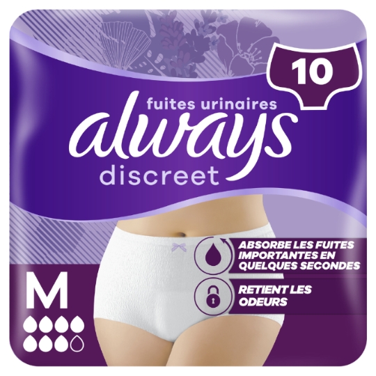 Culottes pour Fuites Urinaires Taille M 36-42 Discreet ALWAYS