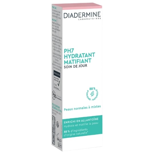 Crème Hydratant Matifiant Jour Visage Peau Normale à Mixte PH7 DIADERMINE