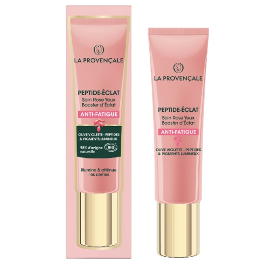 Crème Yeux Anti-fatigue Rose Booster d'éclat Peptides Olive Violette Bio LA PROVENCALE BIO