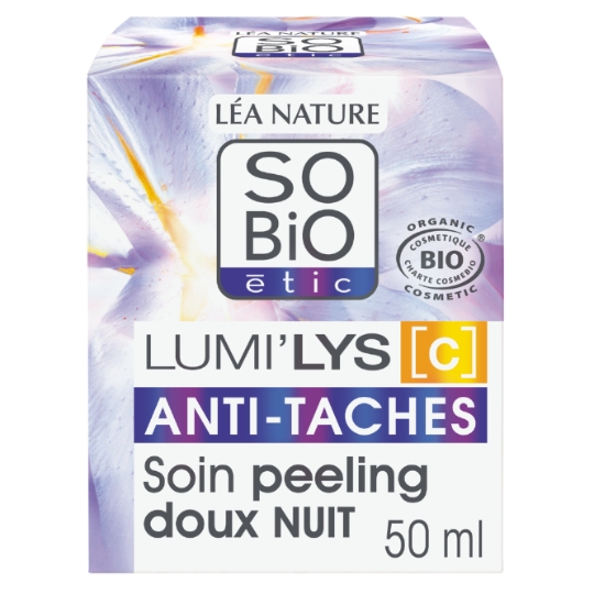 Crème de Nuit Femme Anti-taches Lumi’lys Peeling Doux Bio SO'BIO ETIC