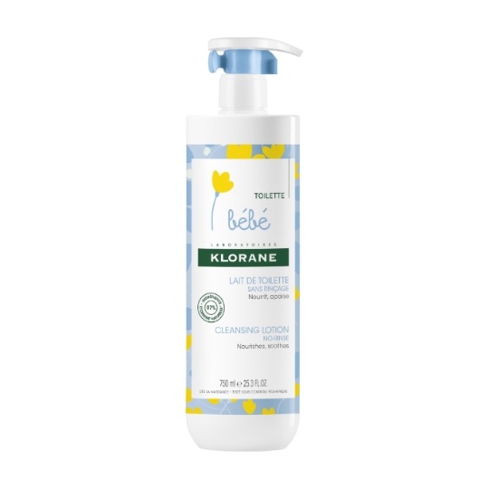 Lait de toilette bébé au Calendula apaisant Sans rinçage KLORANE