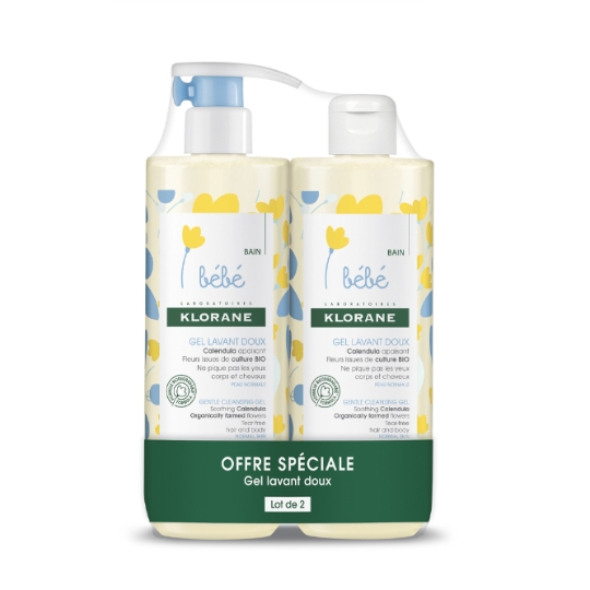 Gel douche bébé au Calendula apaisant Corps et Cheveux KLORANE