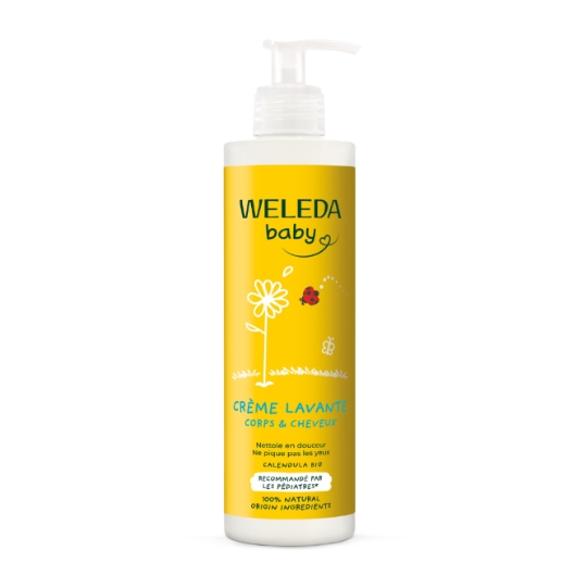 Crème lavante bébé Nettoyante Corps et Cheveux au Calendula Douceur Bio WELEDA