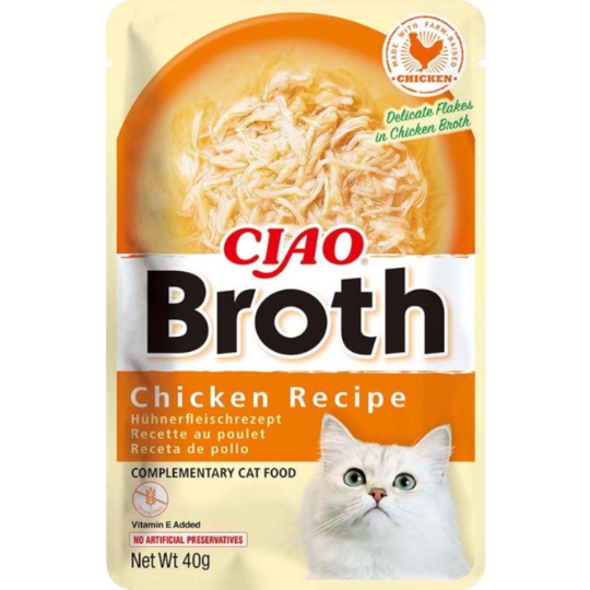 Aliment pour chat Bouillon de poulet INABA
