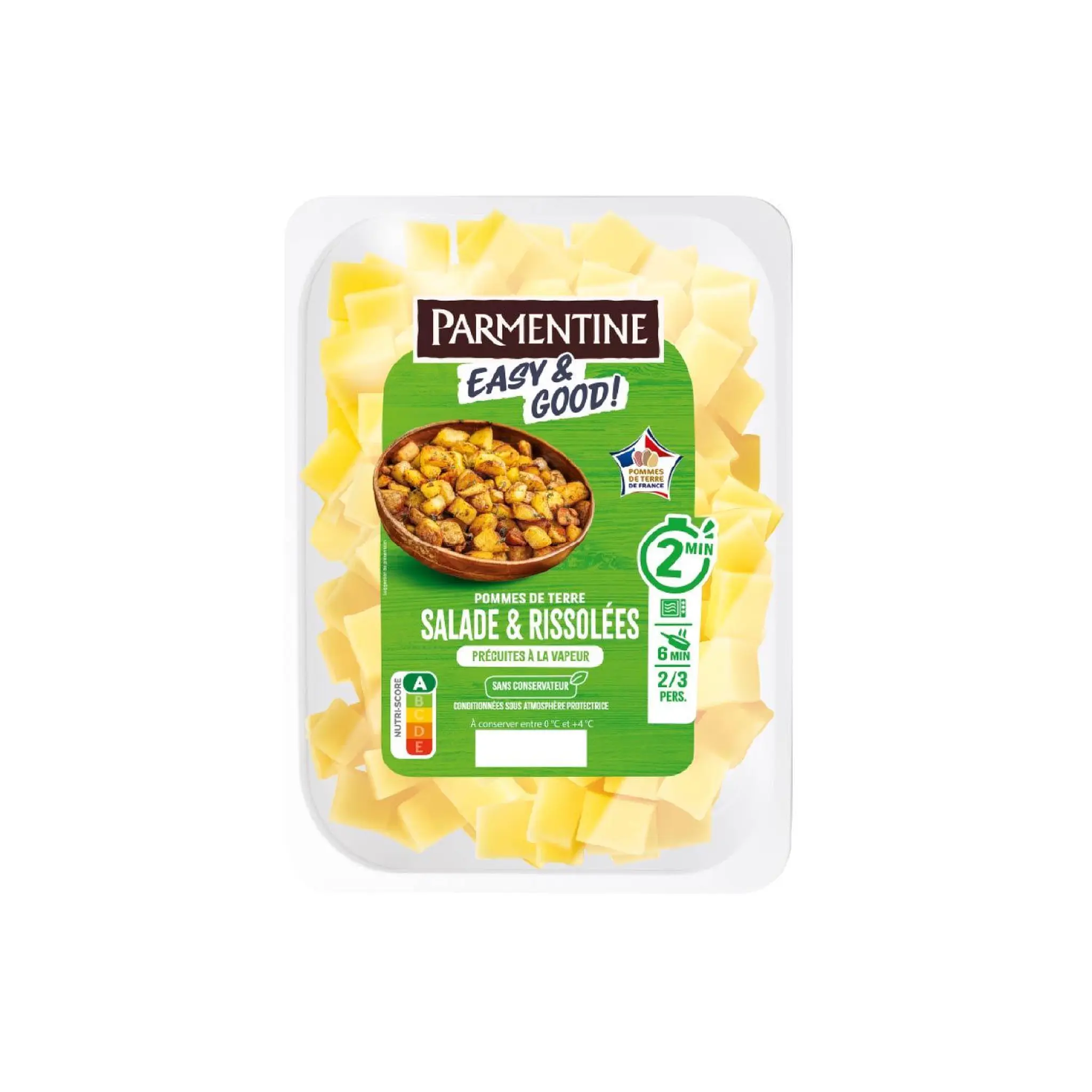 PARMENTINE EASY & GOOD Pommes de terre salade et rissolées précuites à la vapeur