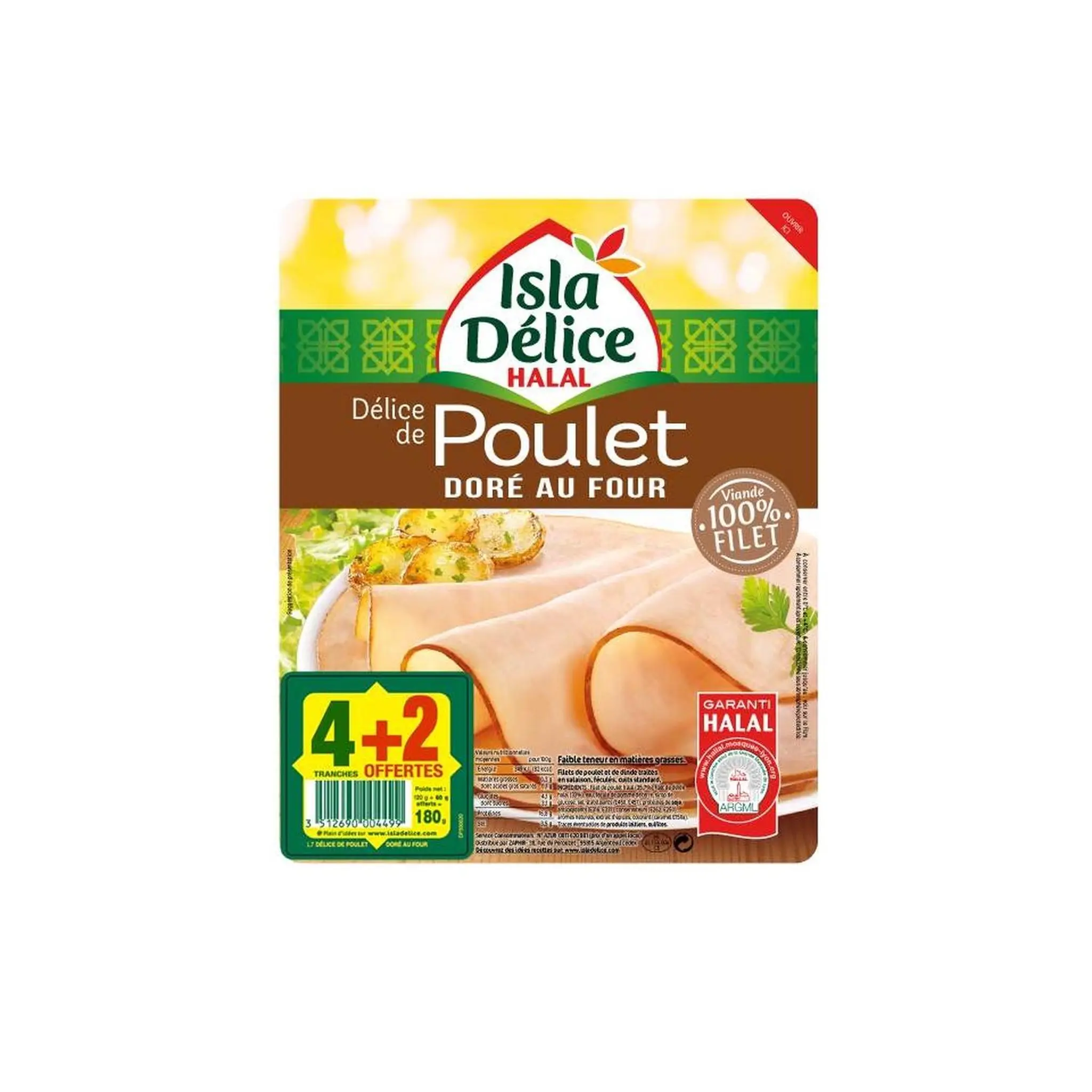 ISLA DELICE Délice de poulet doré au four halal