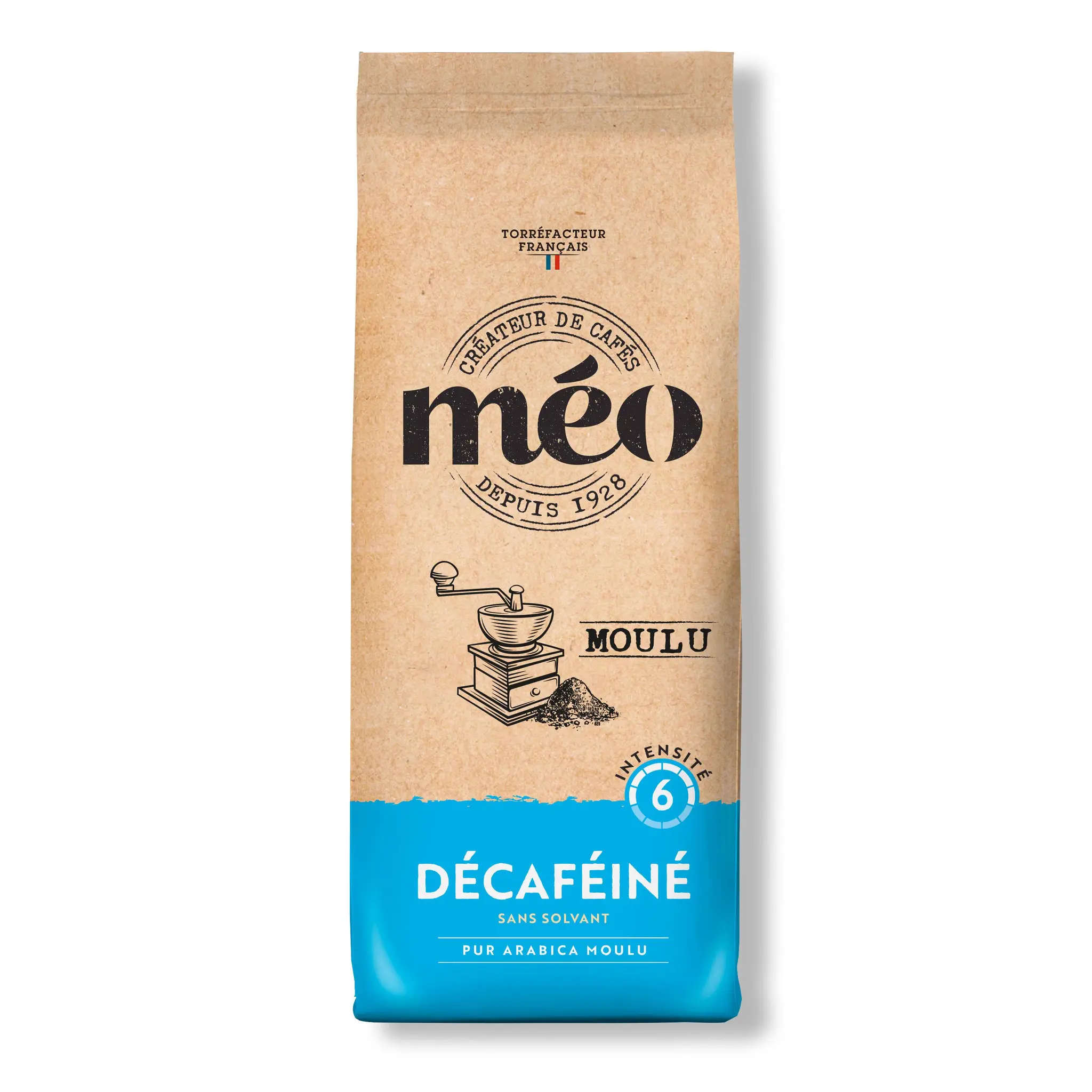 MEO Café moulu décaféiné sans solvant pur arabica