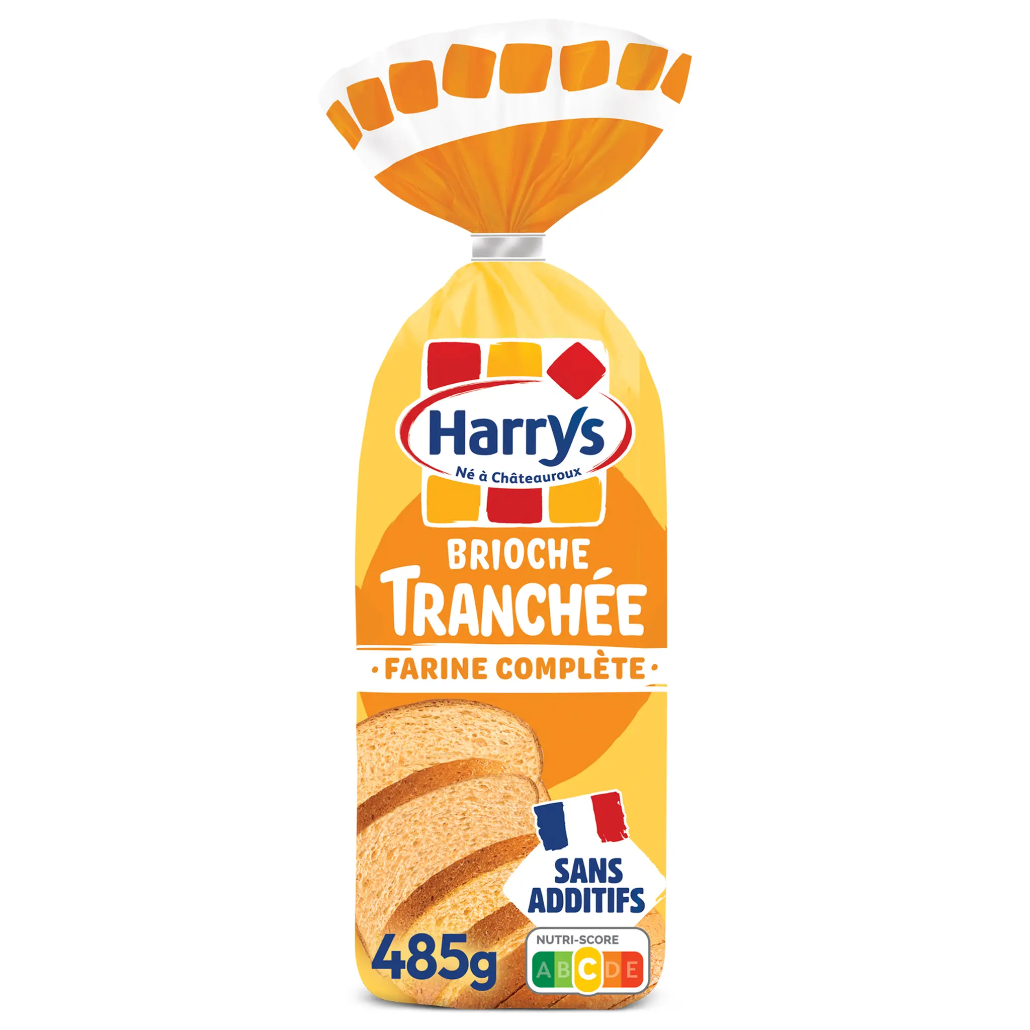 HARRYS Brioche tranchée sans additifs à la farine complète