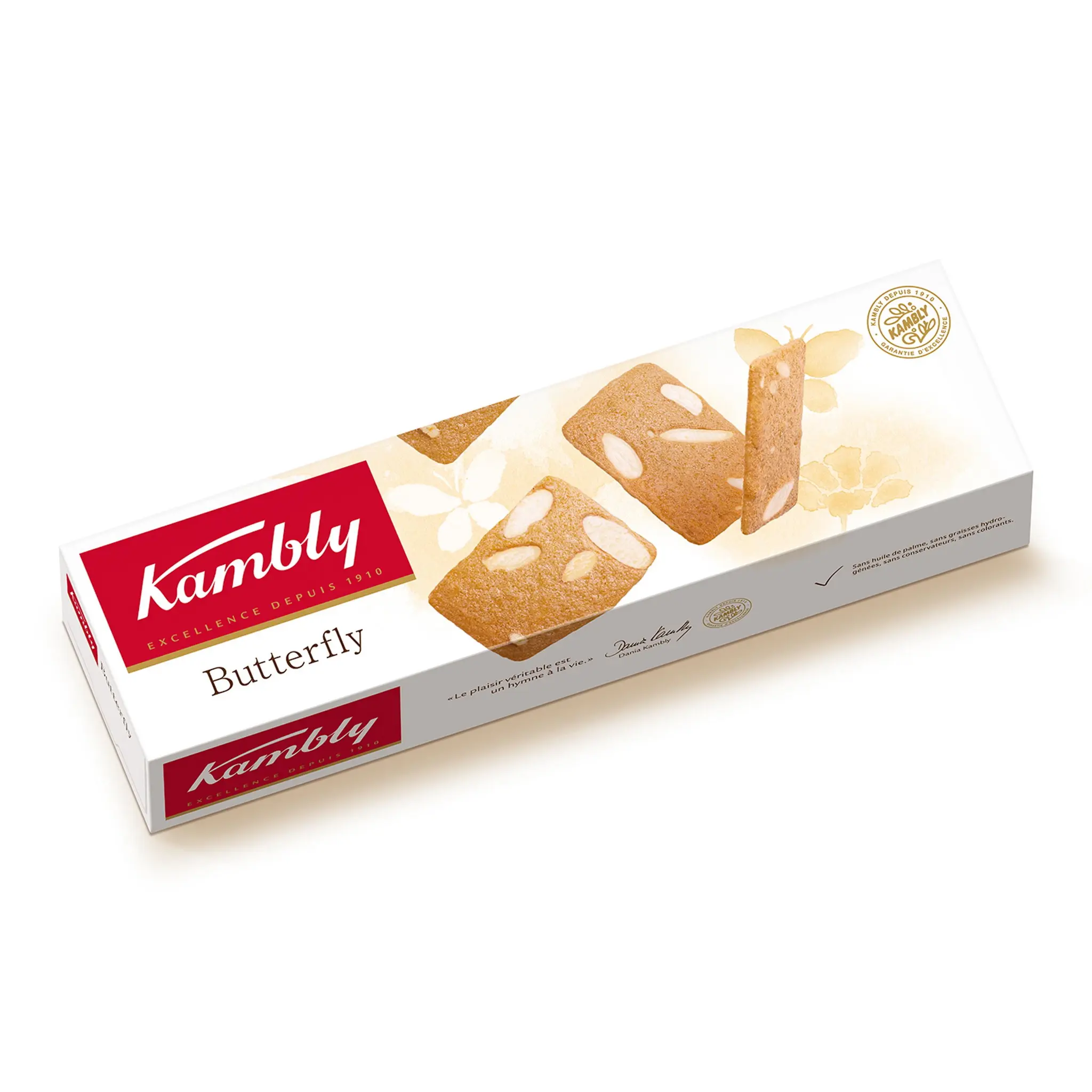 KAMBLY Butterfly biscuit au beurre extra-fin et amandes effilées