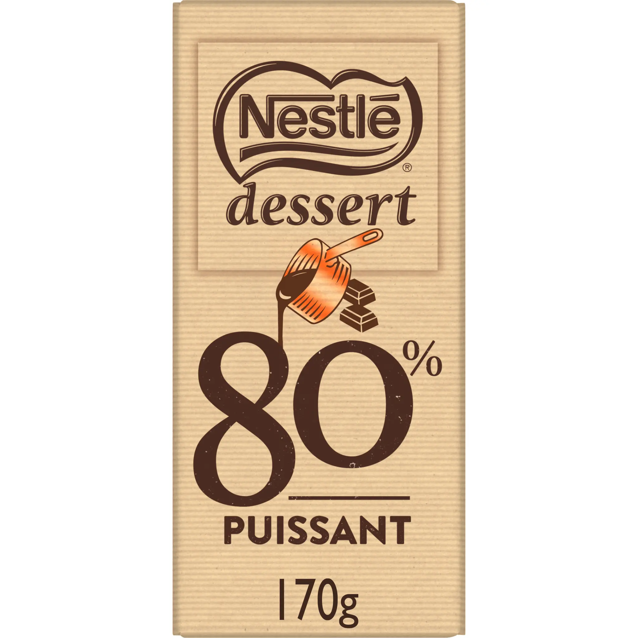 NESTLE DESSERT Tablette de chocolat noir 80% puissant