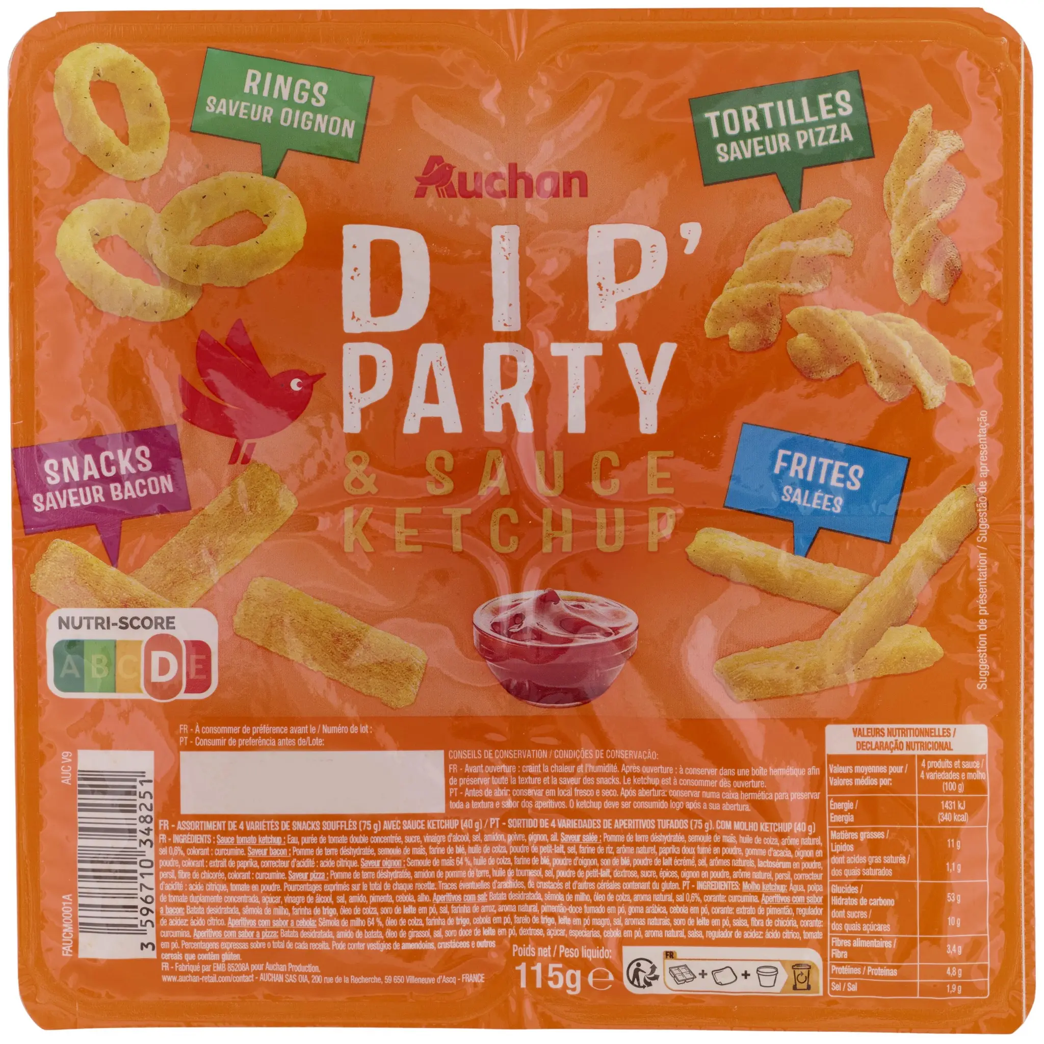 AUCHAN Coffret biscuits soufflés et sauce ketchup
