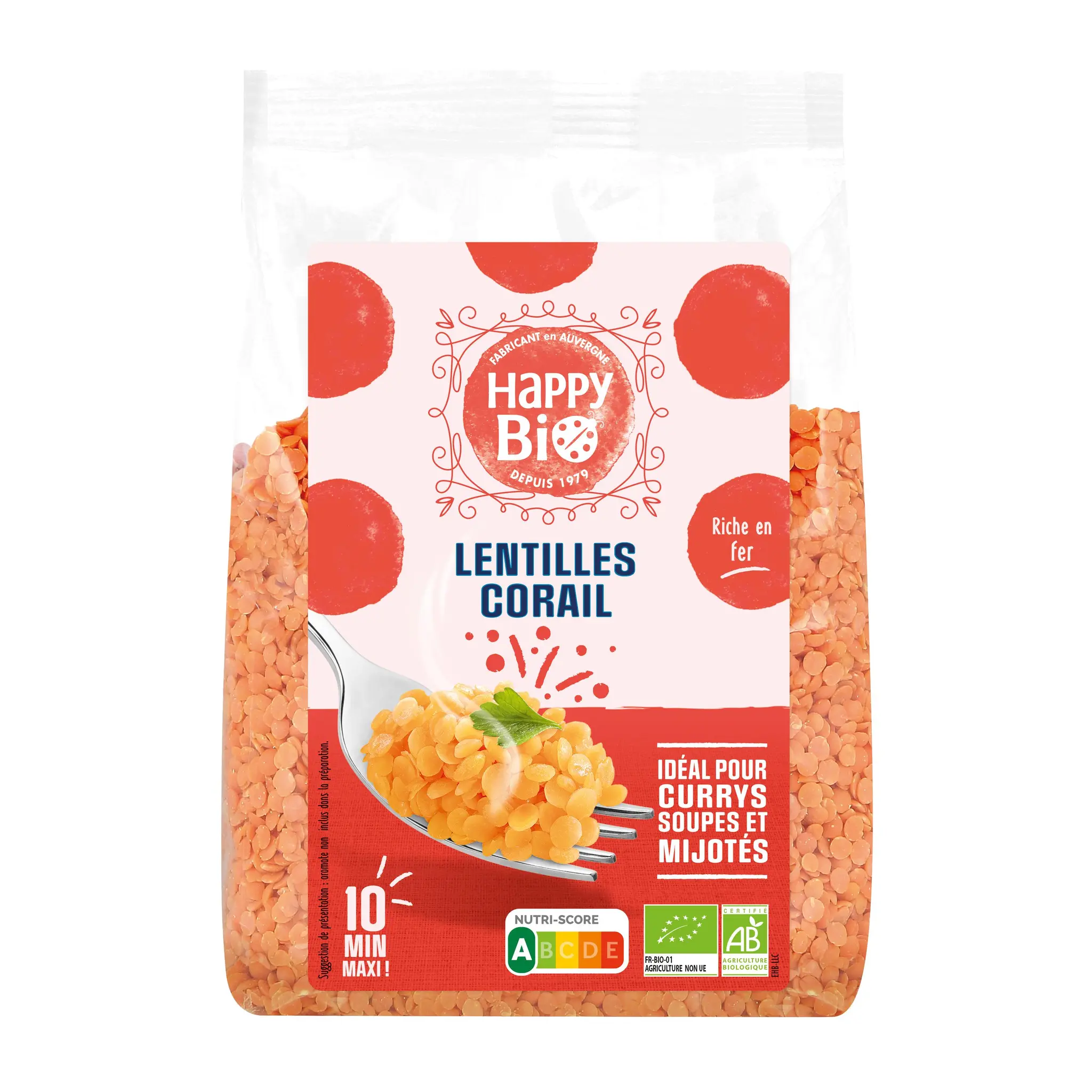 HAPPY BIO Lentilles corail