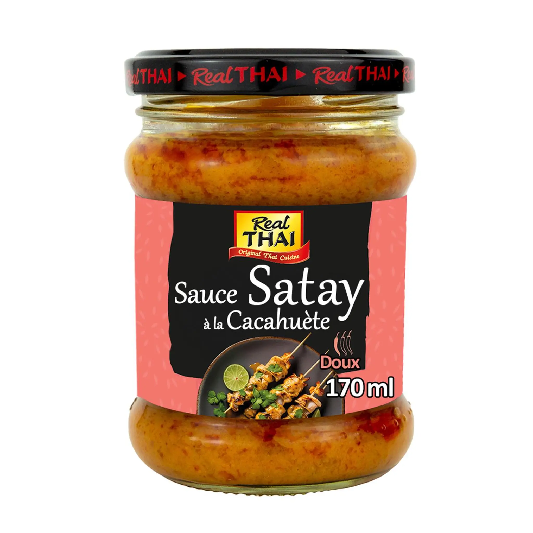 REAL THAI Sauce satay à la cacahuète doux en bocal