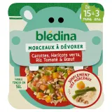 BLEDINA Assiette carottes haricots verts riz tomaté et boeuf dès 15 mois