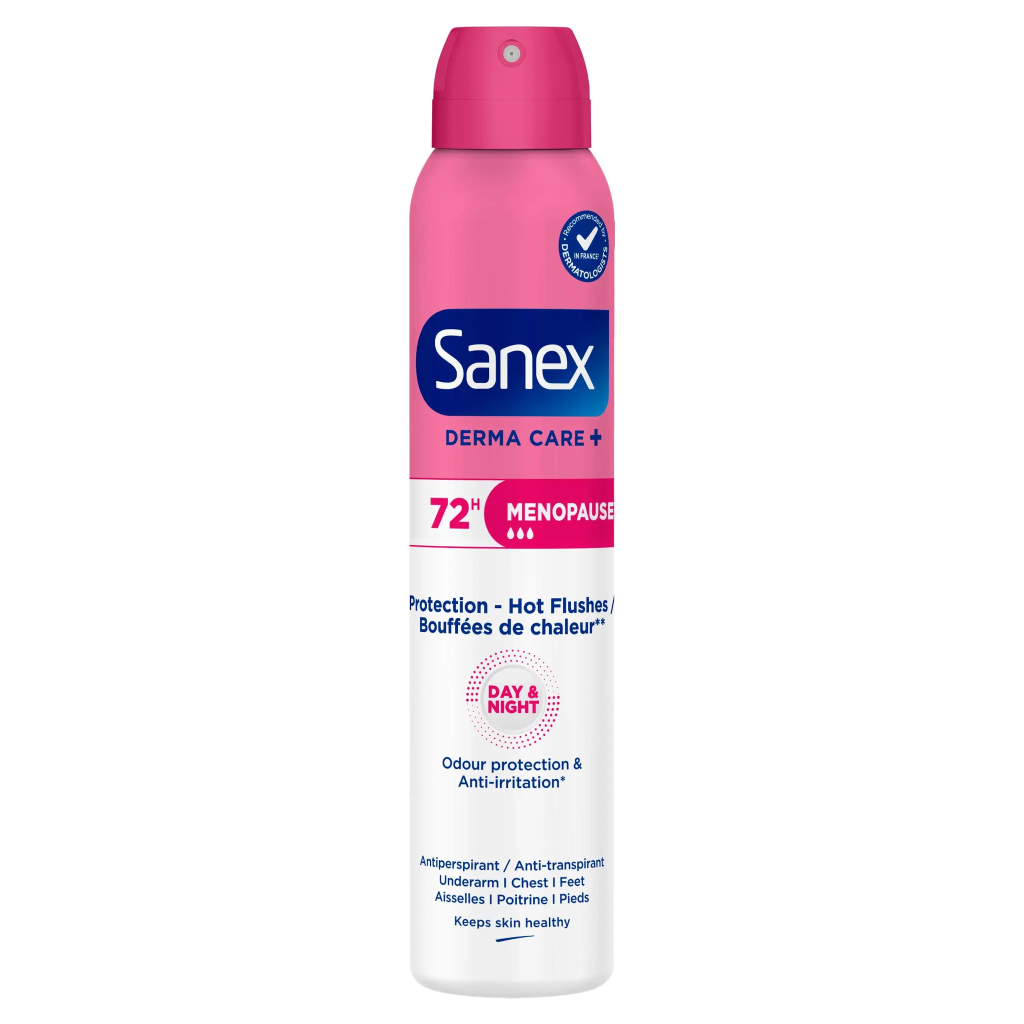 SANEX Derma Care+ Déodorant spray ménopause day & night