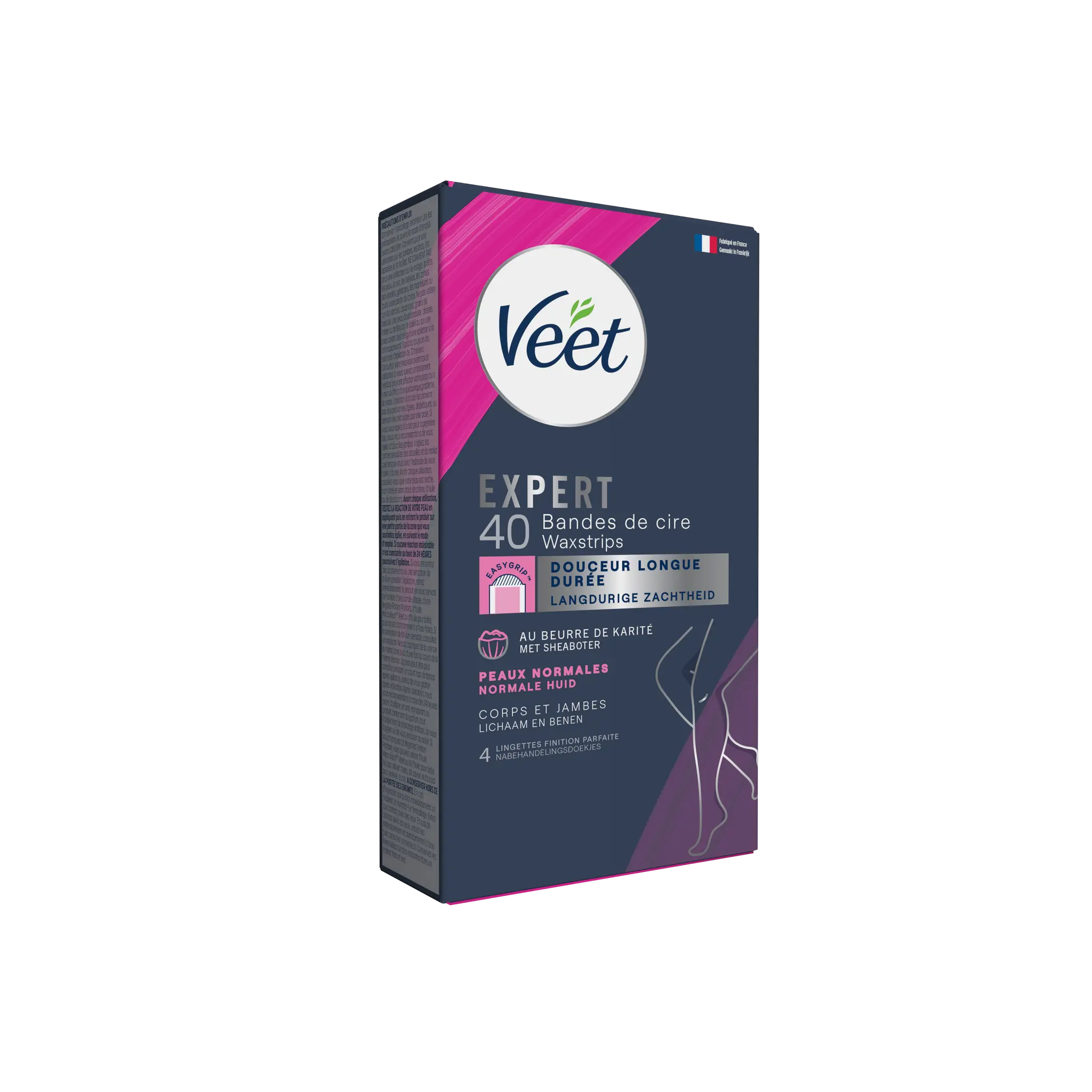 VEET Expert bandes de cire corps et jambes douceur longue durée pour peaux normales