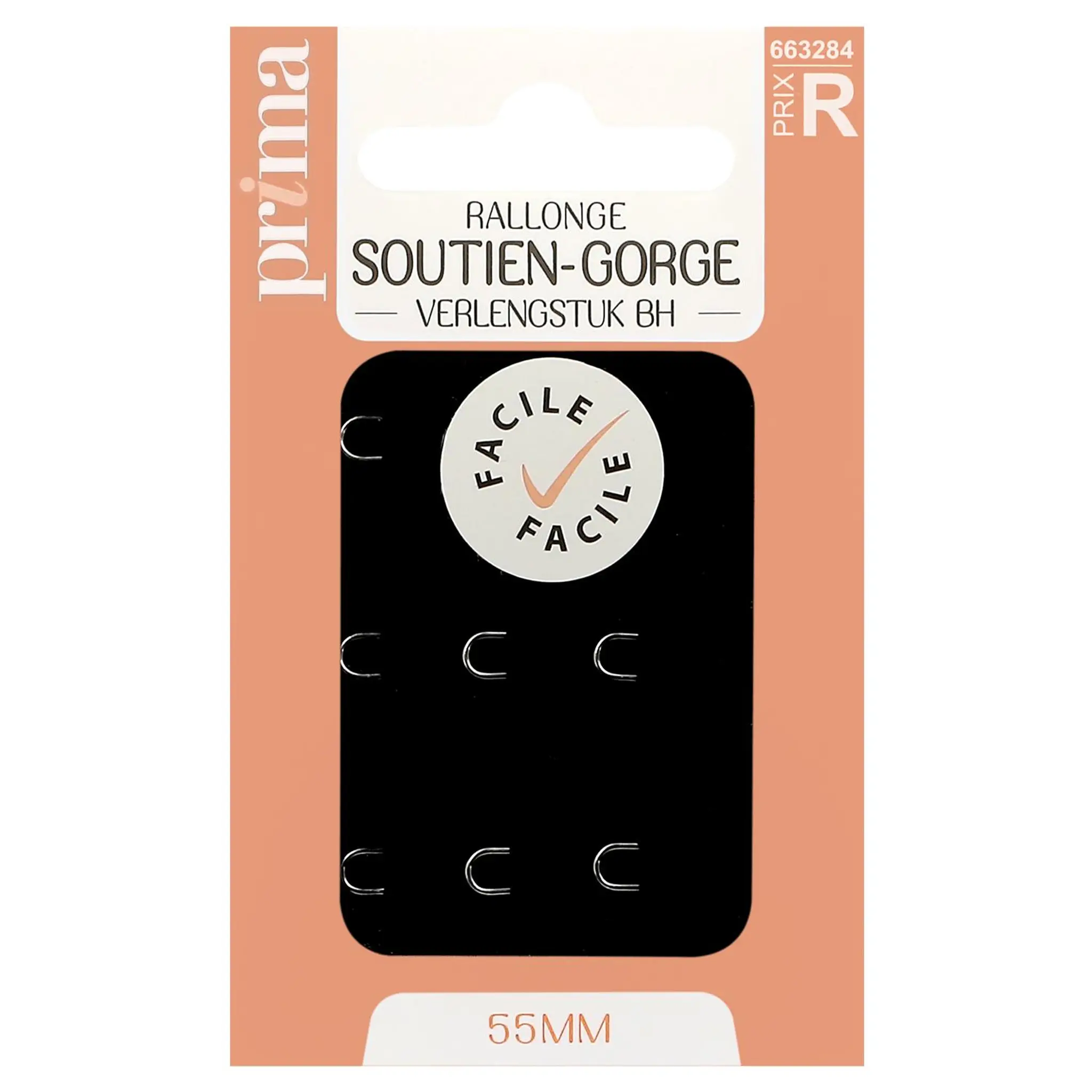 PRIMA Rallonge soutien-gorge noir 55mm