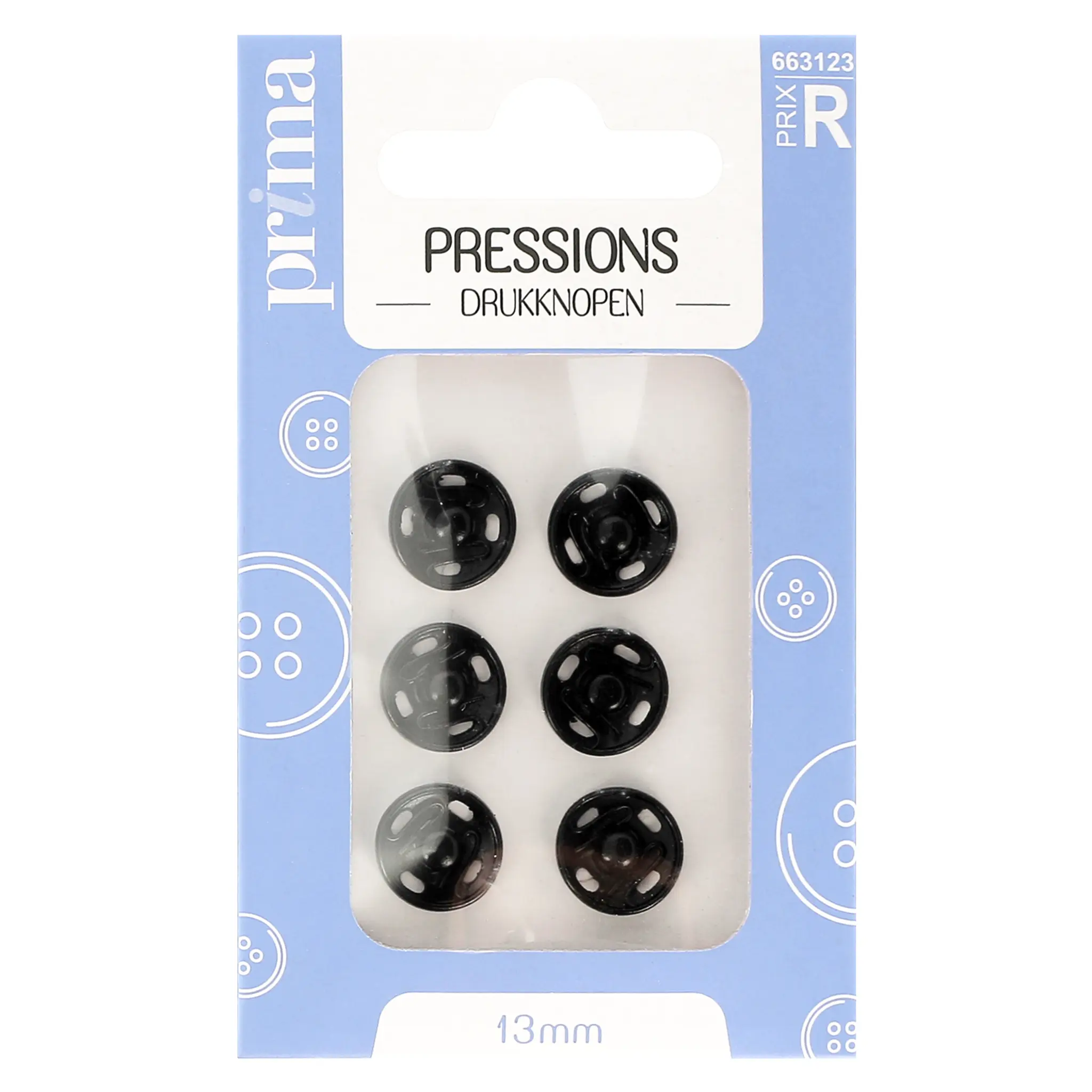 PRIMA Pressions noir 13mm