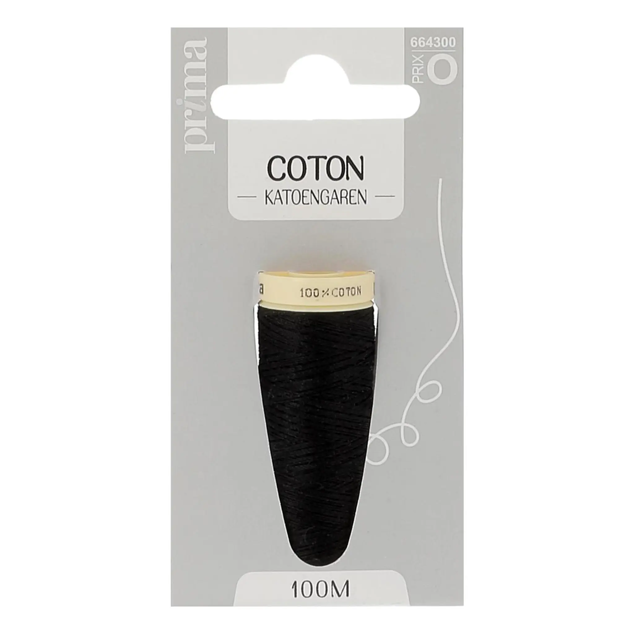 PRIMA Fil coton moyen noir 100m