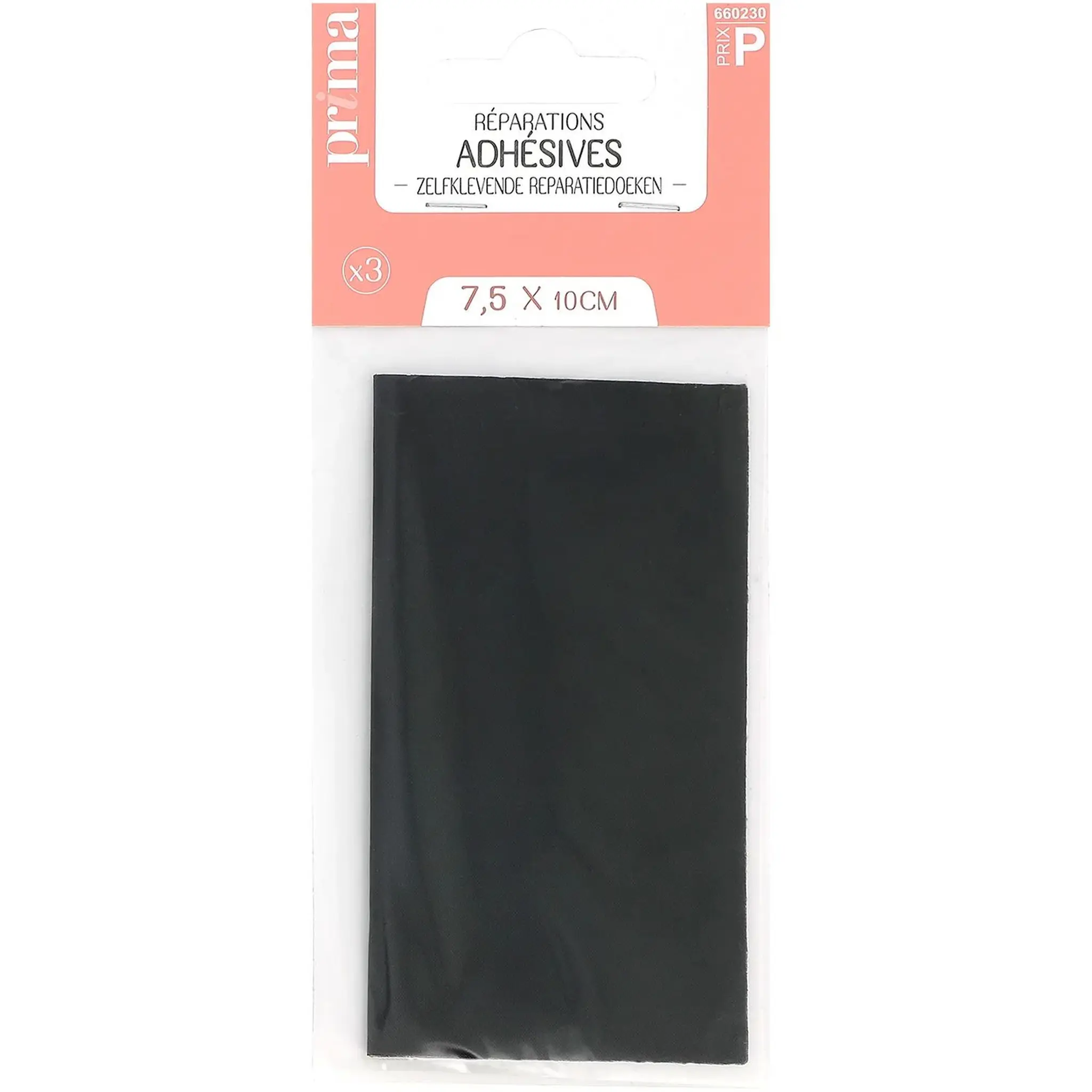 PRIMA Réparations adhésives noir 7.5x10cm