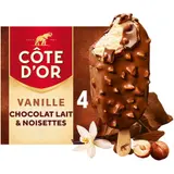 Côte d'Or 4 Bâtonnets Vanille Chocolat Lait Noisette 260g