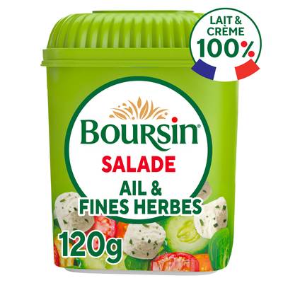 Boursin Dés de fromage Ail & Fines herbes, 120g