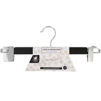 Elephant Cintre bois pince, 2 cintres