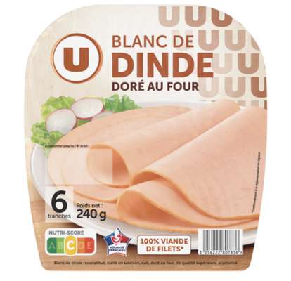 Blanc de dinde, U  (6 tranches, 240 g)