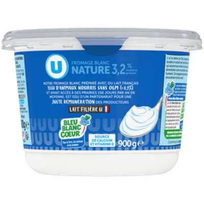 Fromage frais nature au lait pasteurisé, U (900 g)