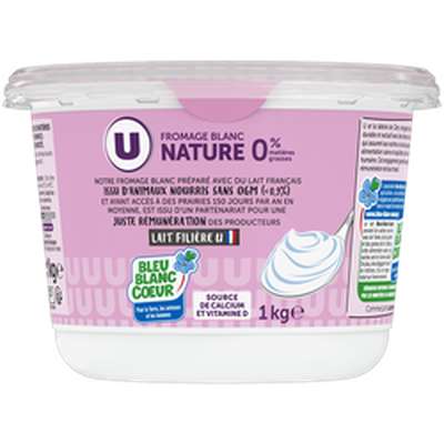 Fromage blanc nature 0% MG, U (1 KG)