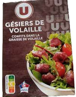 Gésiers de volaille confits dans la graisse de volaille,  U (300 g)