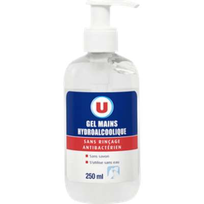 Gel nettoyant hydroalcoolique pour les mains, U (250 ml)